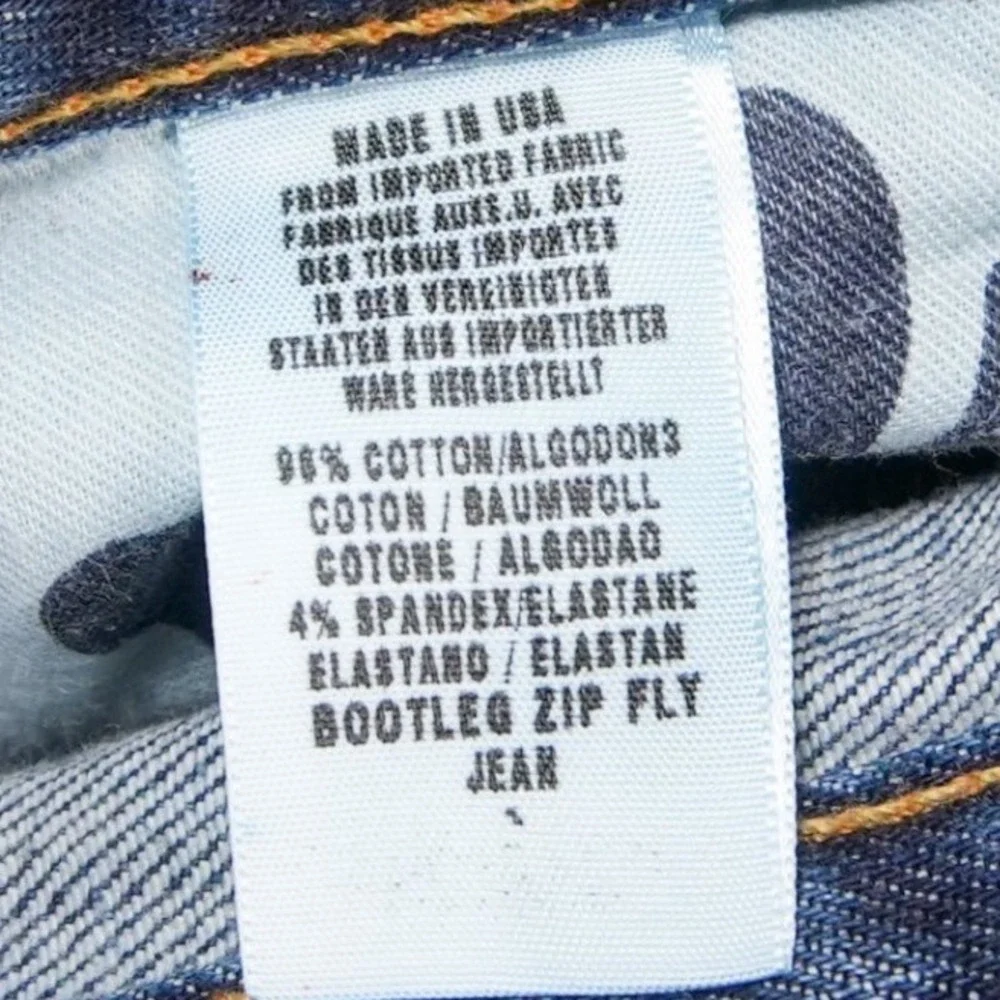 Retro Lucky Brand Men's USA Cowboy Western Bootcut Faded Jeans Fits 34x37
